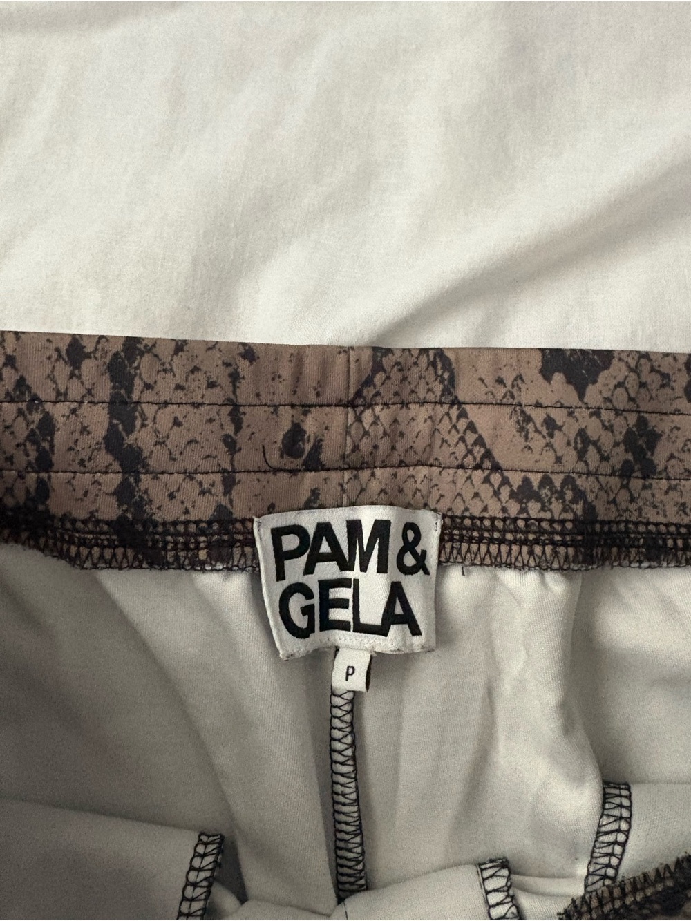 Pam & Gela Petite Snake Print Cigarette Track Pant Zippers stripes - Picture 6 of 10